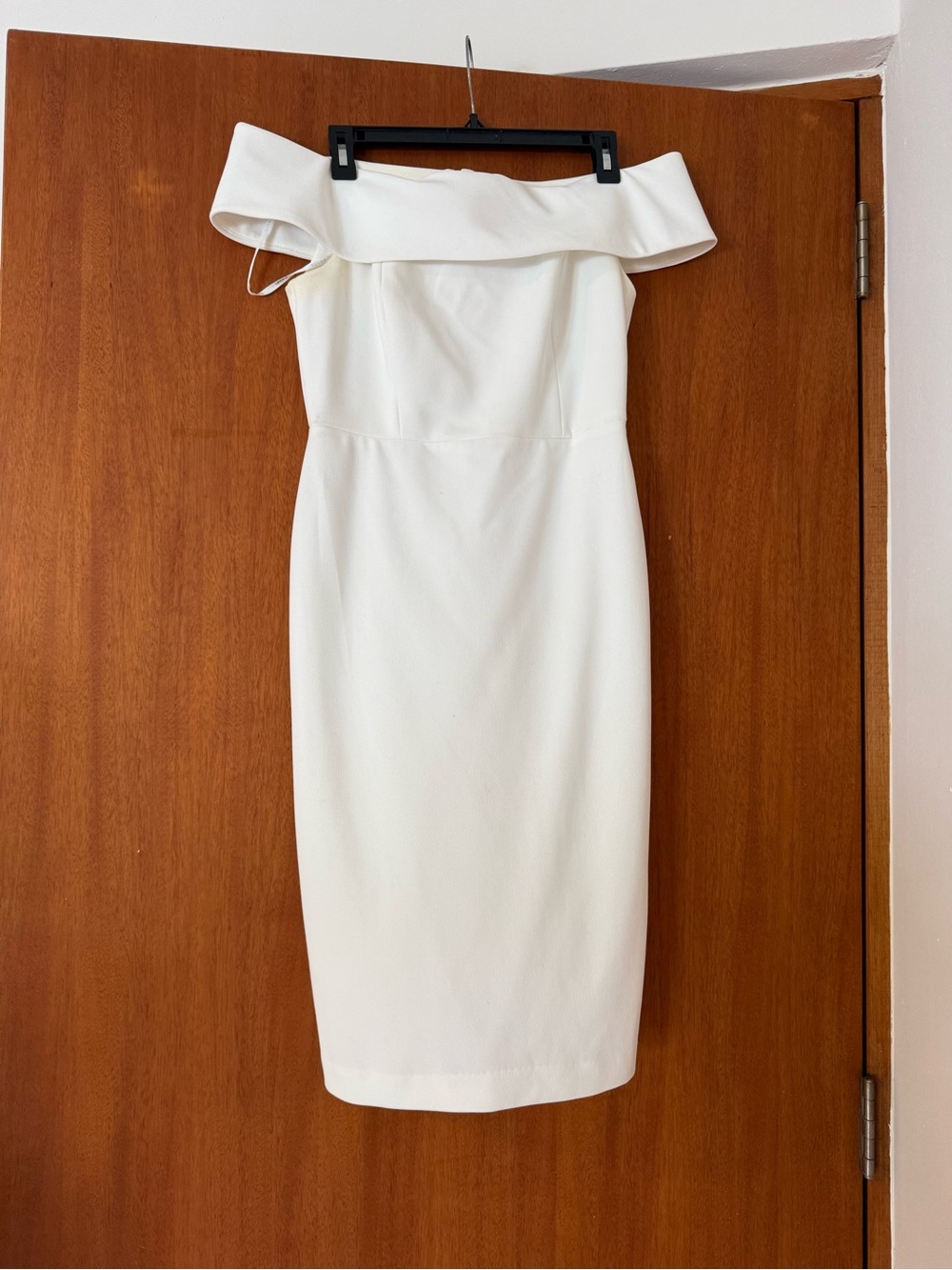 Calvin Klein Strapless White Fold-Over Sheath Dress